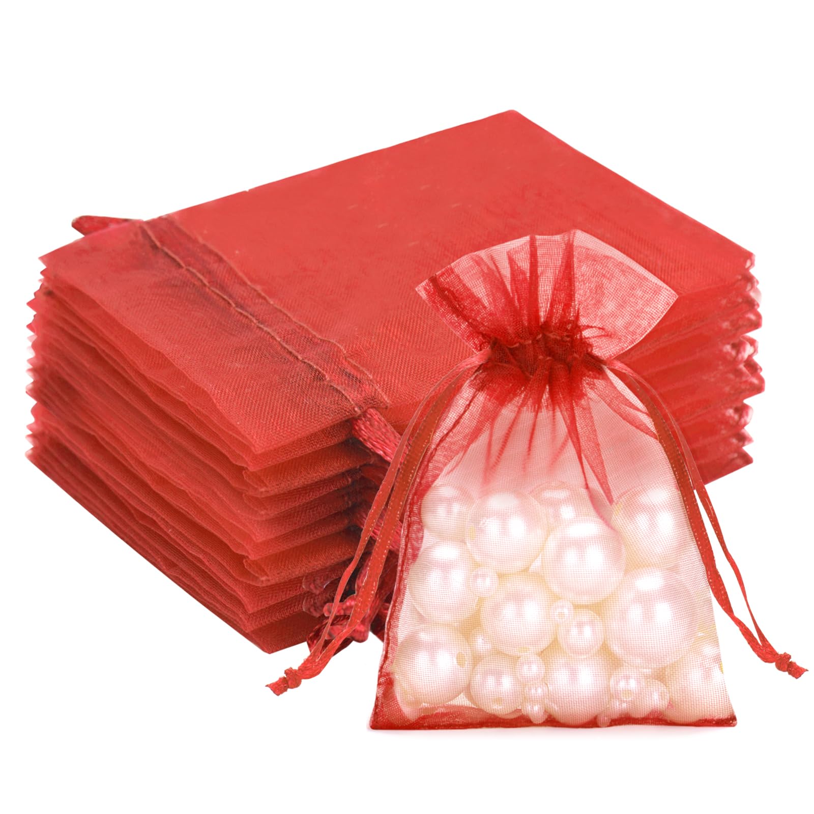 G2PLUS White Organza Gift Pouches - 7x9 CM Small Organza Favor Bags, 50 PCS Wedding Jewelry Bags - Clear Mesh Pouches for Wedding, Christmas, Birthday, Anniversary — view 39