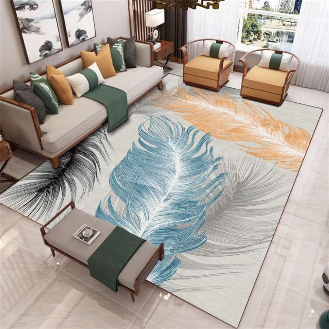 Tapis décoratif lavable bleu pour protéger le sol de la chambre