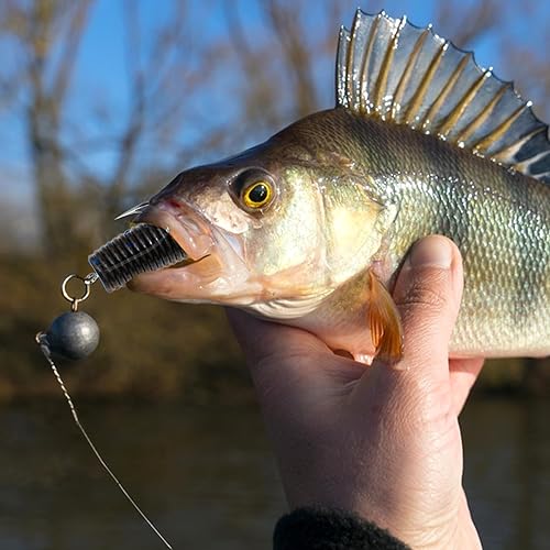 Miniatura 6 de Lfemro 50 piezas de señuelos de pesca de gusano, Swimbaits de plástico suave, señuelos de pesca para agua salada, pesca de agua dulce, kit de cebos