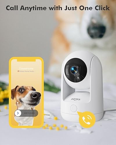 Miniatura 3 de Dzees Cámara de seguridad para interiores sin suscripción, cámaras WiFi 2K 360, cámara con cable para mascotas con aplicación de teléfono, visión