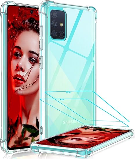 Capa para Samsung Galaxy A51 (não serve para A50), capa para Samsung A51  com 2 películas
