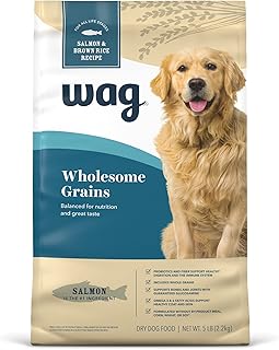 Amazon Brand - Wag Wholesome Grains Dry Dog Food (Chicken/Salmon/Beef/Lamb and Brown Rice)