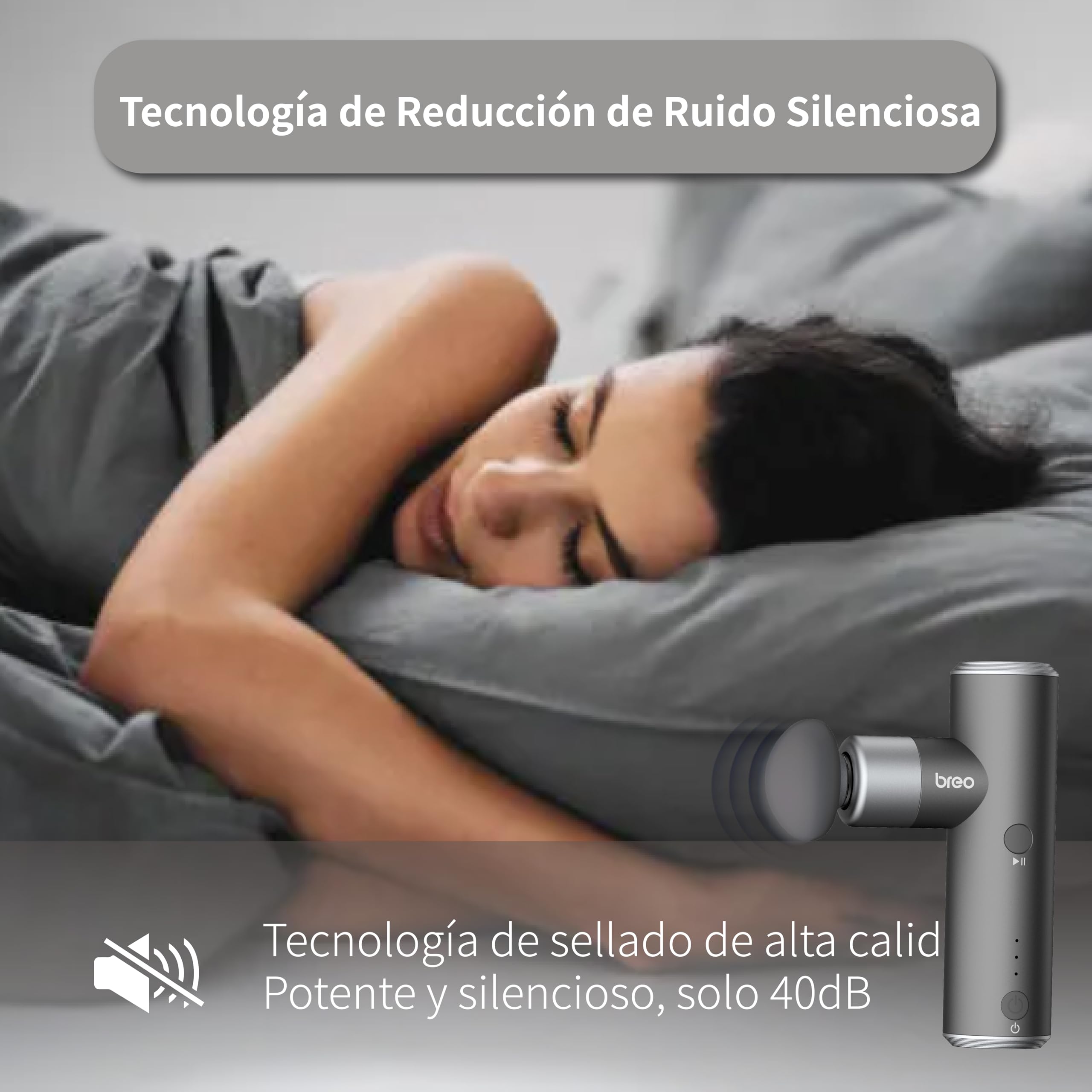 Breo S1 Mini Pistola de Masaje Muscular – Masajeador Muscular Profundo con 24 Cabezales, Regalo para Hombre, Mujer, Papá y Mamá