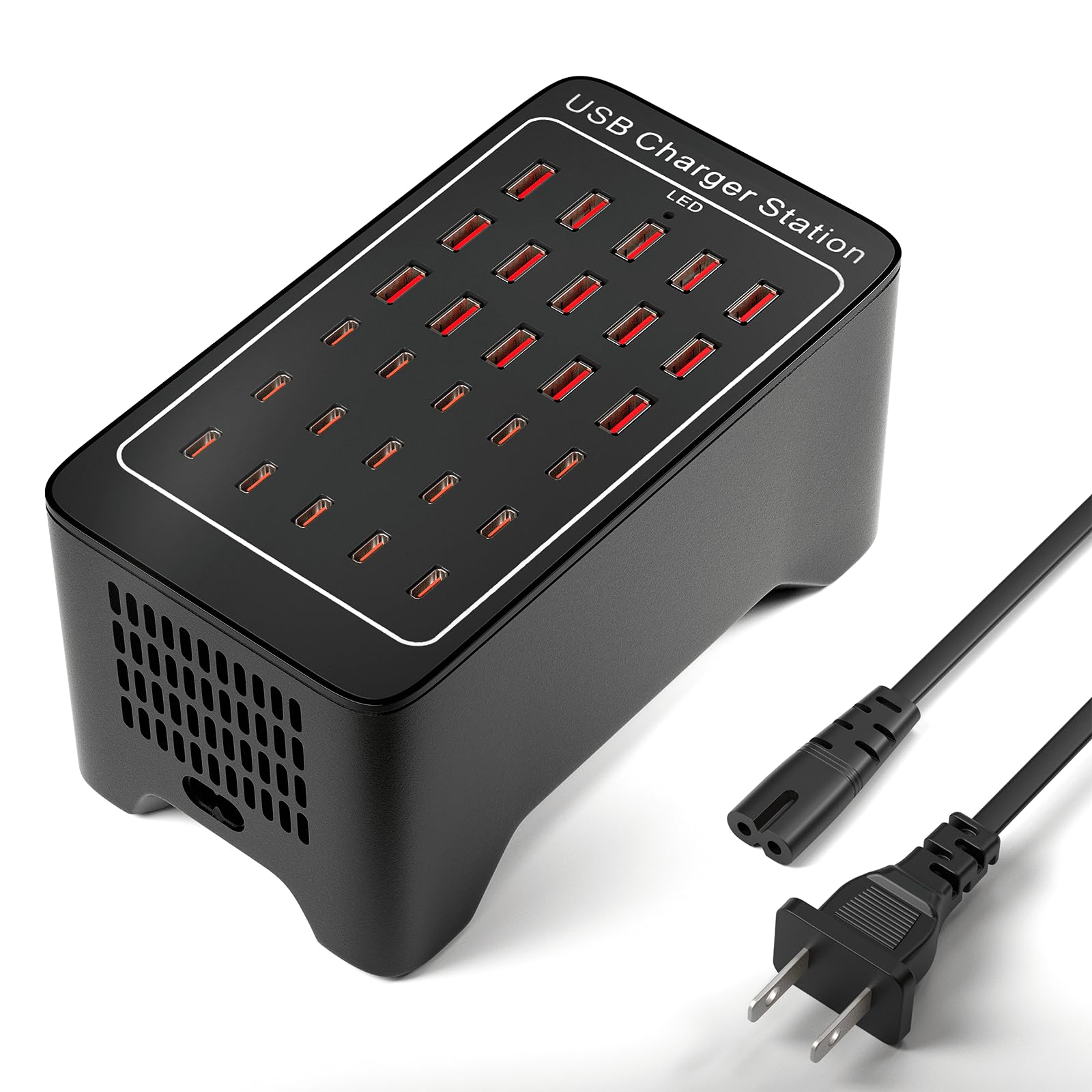 Charging Station for Multiple Device, 150W USB Charging Station with 15 USB A & 15 USB C Port, Multi Charger Station for Apple Devices Fire Tablets iPhone Samsung Android