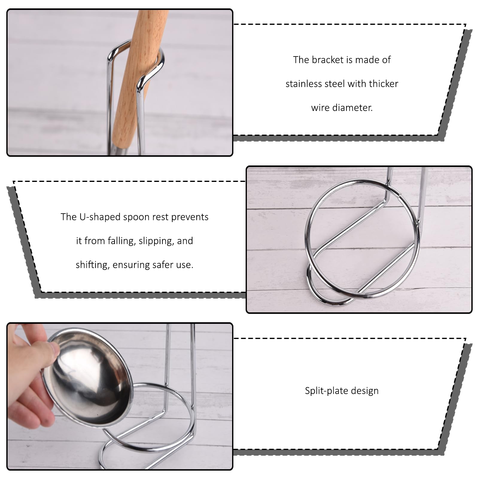 Edelstahl LöFfelablage,KochlöFfel KochlöFfelablage,Suppenkelle Spoon Rest,KüChenhelfer KochlöFfelhalter,KüChenutensilienhalter LöFfelhalter