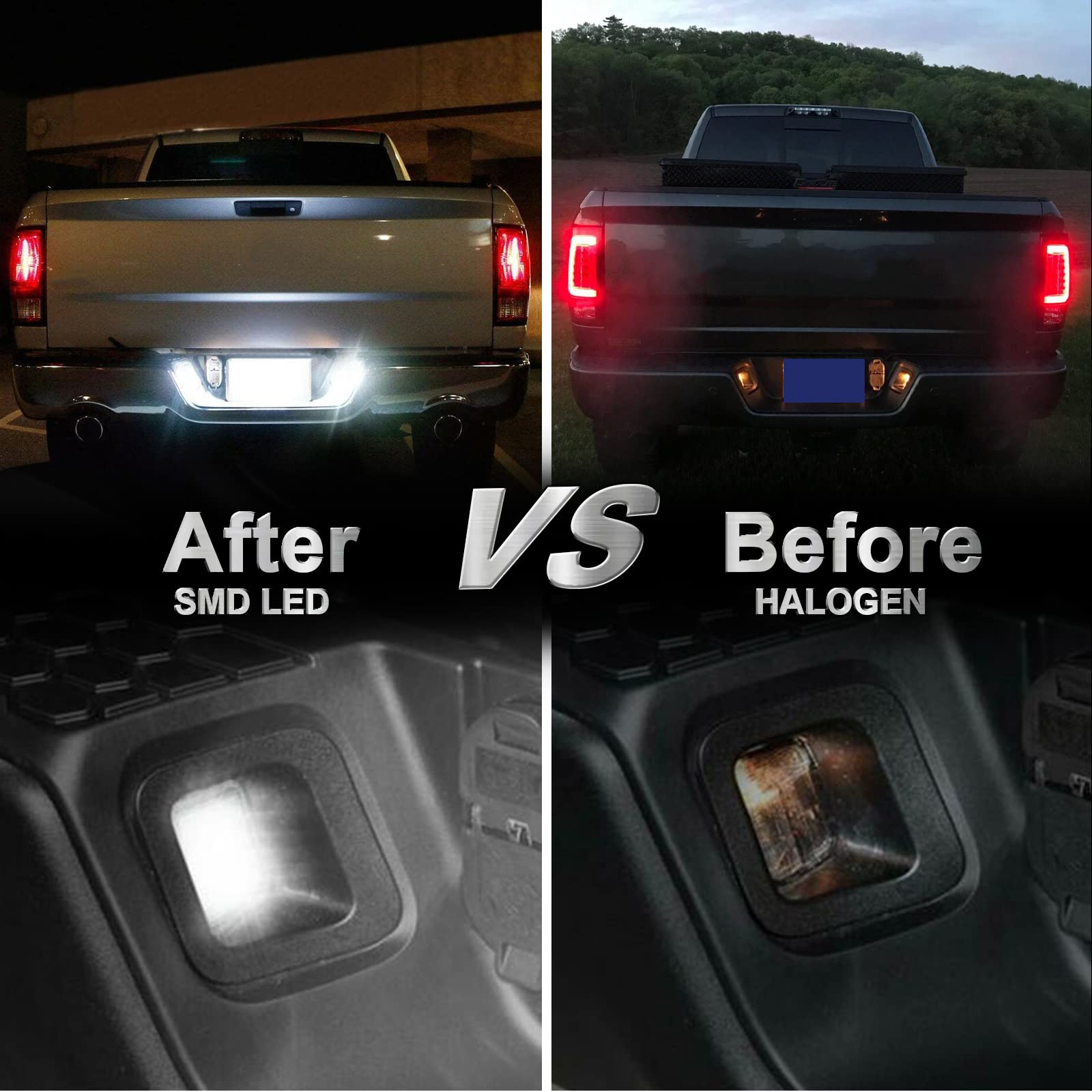 VZ4X4 Lampe De Plaque D'immatriculation LED Compatible Avec Les Modèles Suivants : Dodge Ram 1500 2500 3500 2003-2018