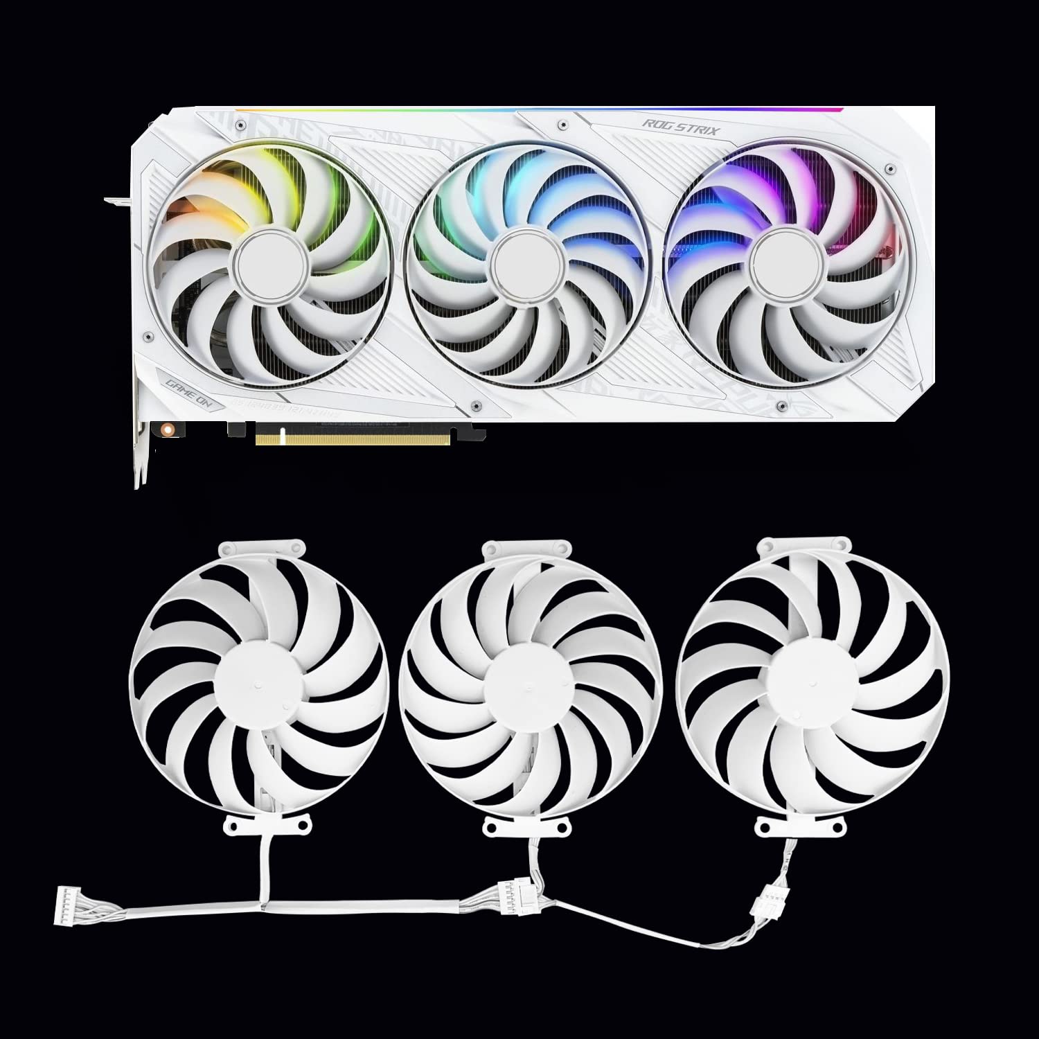 Ventilador para tarjetas gráficas de 95 mm CF1010U12S GPU para ASUS GeForce RTX 3070 3080 3090 Strix Blanco Tarjetas gráficas Ventilador Reemplazar el enfriador (Ventilador de tarjeta gráfica