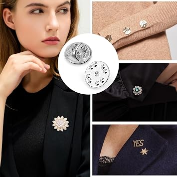 Butterfly Clutch Pin Backs, Easy-Fit for Lapel Pins, 50 Pcs, 10 mm | Rust-resistant electroplated metal fasteners for badges, tie tacks, jackets, hats, bags and craft repairs