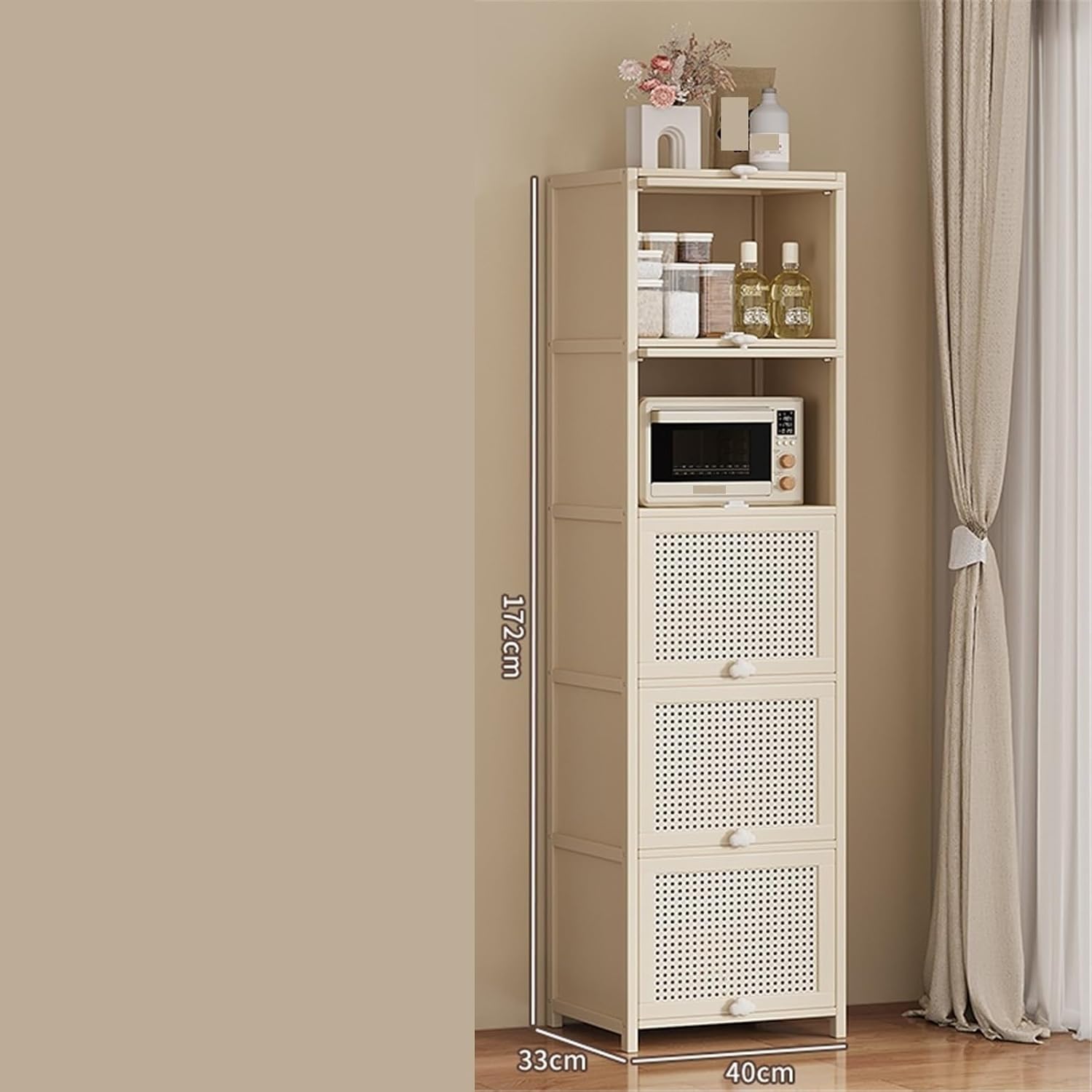 Sideboard Cabinet Five-Tier Kitchen Sideboard with Integrated Storage for Coffee Tea and Other Beverages Mounted on the Wall Console Coffee Table