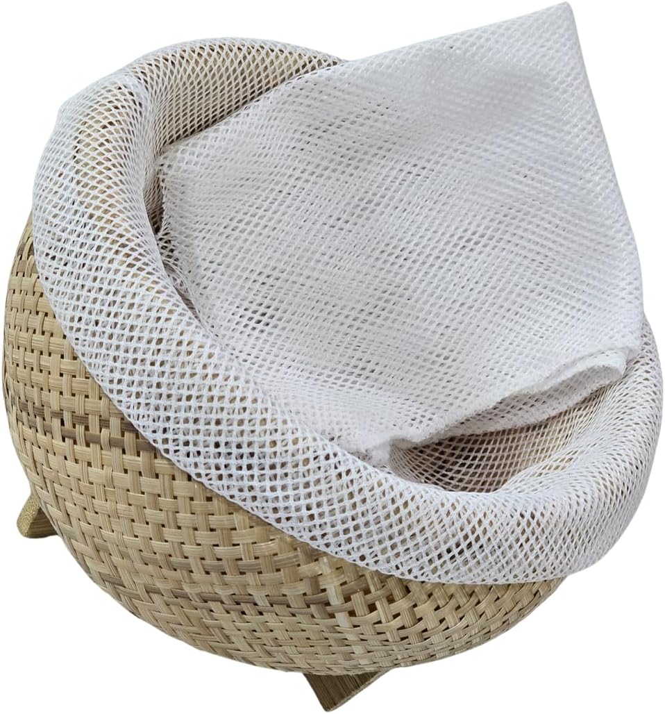Premium Handmade Thai Sticky Rice Basket Set with Reusable Steaming Cloth – 7 Inch Natural Bamboo Sticky Rice Container, Traditional Lao & Thai Kitchen Decor for Serving Sweet Rice
