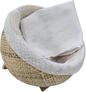 Premium Handmade Thai Sticky Rice Basket Set with Reusable Steaming Cloth – 7 Inch Natural Bamboo Sticky Rice Container, Traditional Lao & Thai Kitchen Decor for Serving Sweet Rice