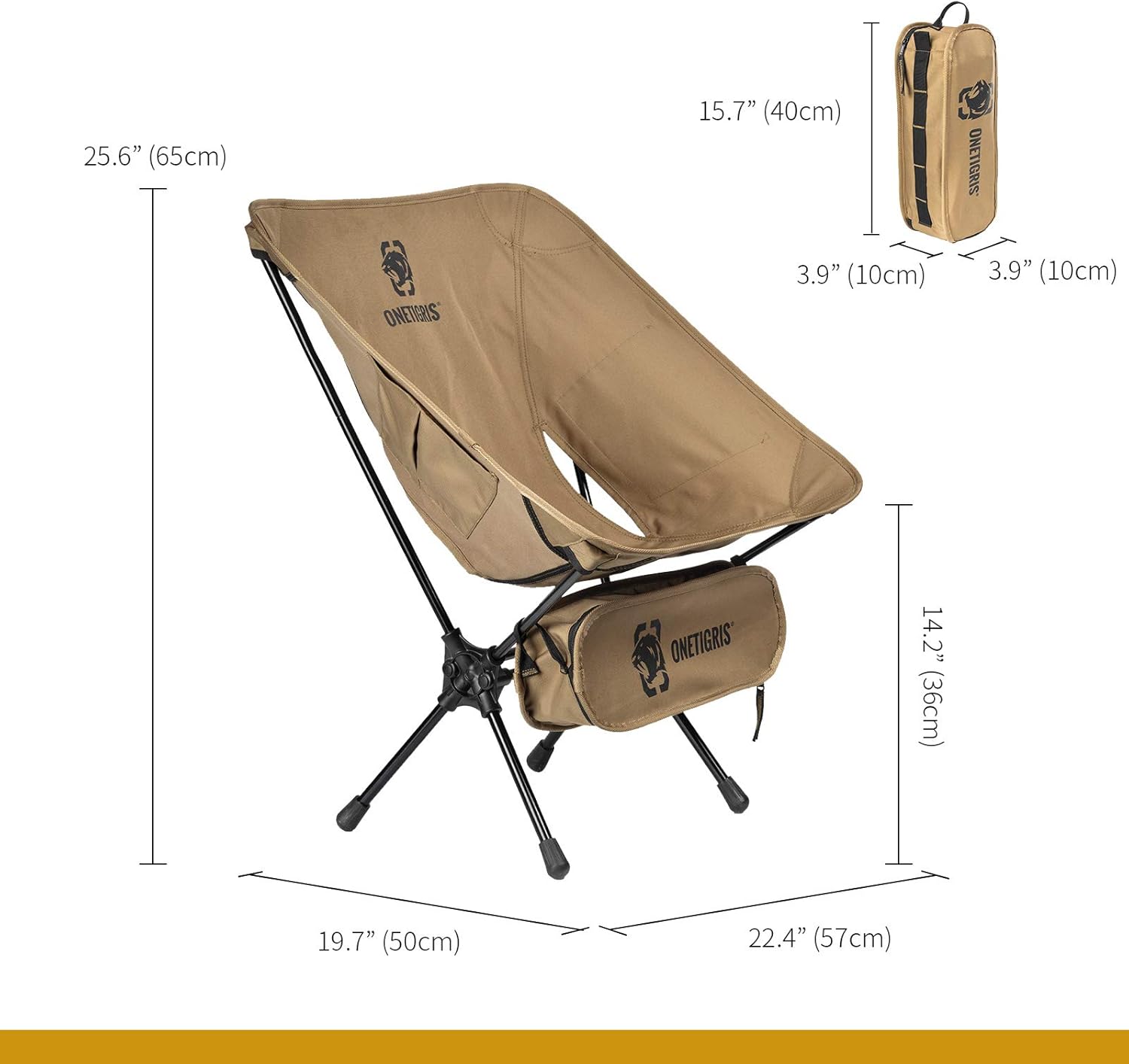 OneTigris Camping Backpacking Chair, 330 lbs Capacity, Heavy Duty Compact Portable Folding Chair for Camping Hiking Gardening Travel Beach Picnic Lightweight Backpacking : Sports & Outdoors