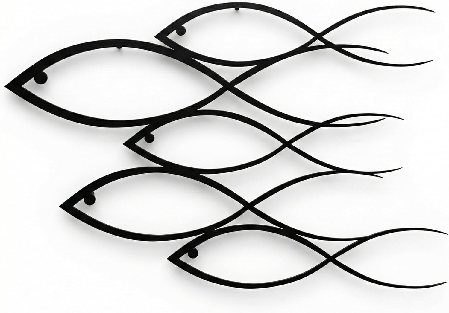 DEKADRON Metal Wall Decor, Fish Family,Home Decoration,Wall Sign, Metal Wall Art, Interior Decoration, Indoor Outdoor Hangings (18" W x 12" H / 45x30cm)