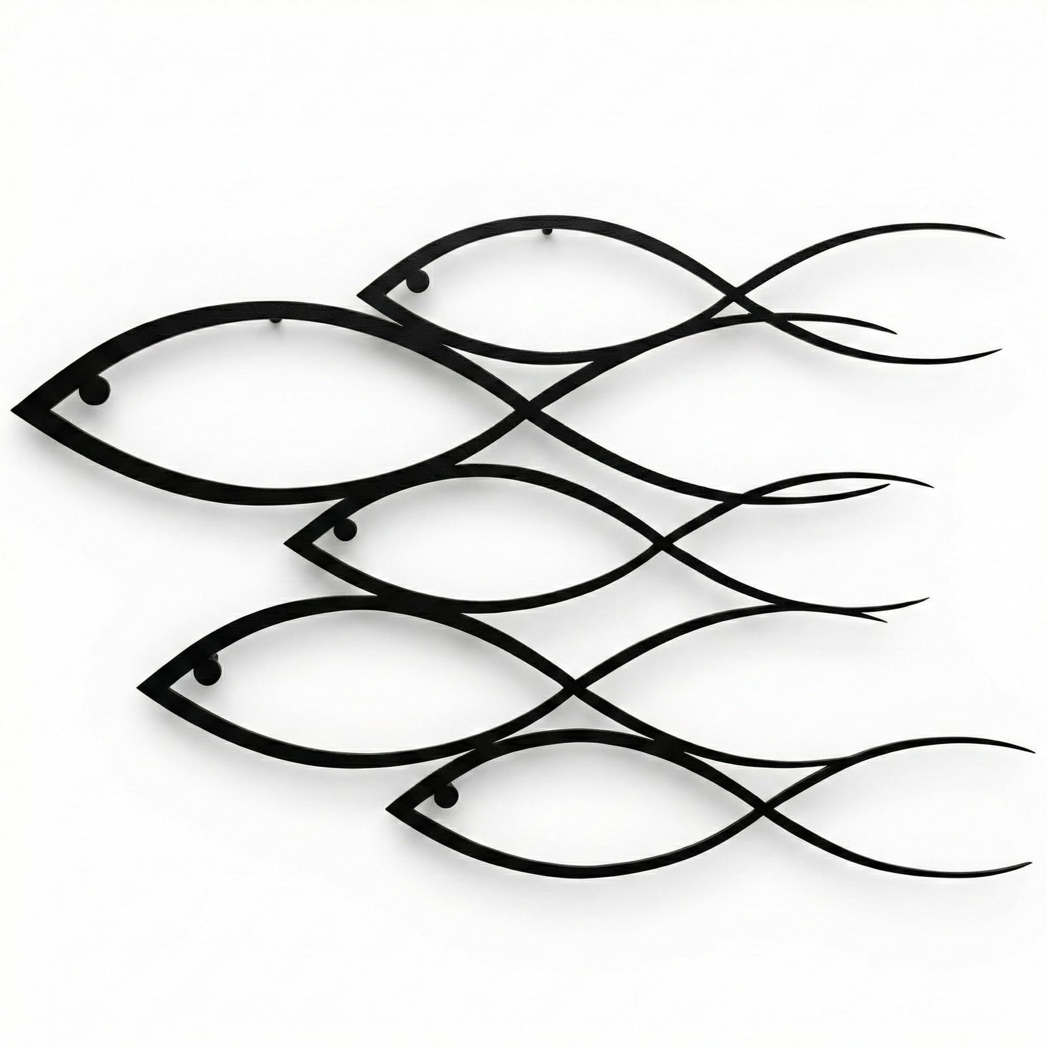 DEKADRON Décoration murale en métal, panneau mural en forme de poisson, 100 x 66 cm, pour intérieur et extérieur