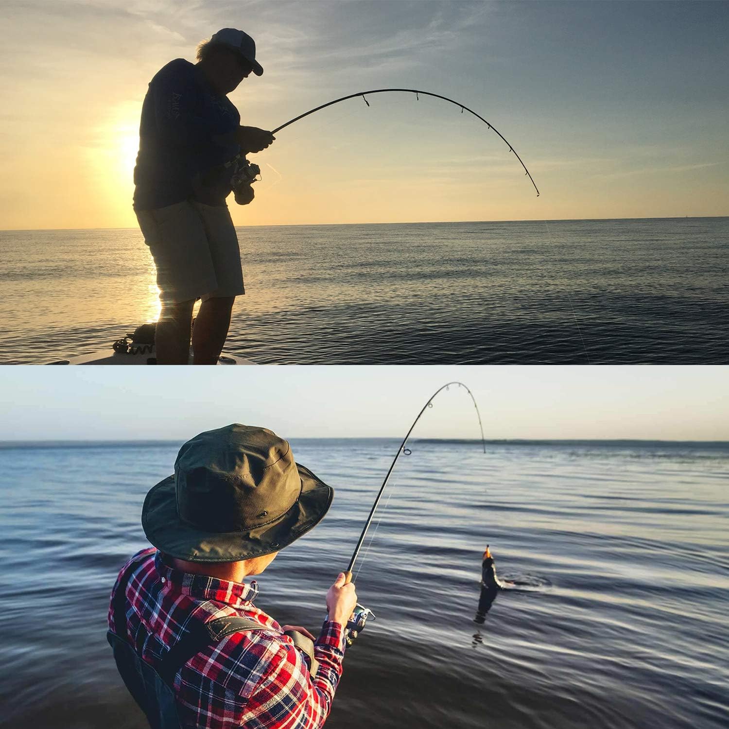 Fishing Rods Graphite Lightweight Trout Bass Rods 2 Pieces 7'Stainless Steel Guides Fishing Rod with Storage Bag