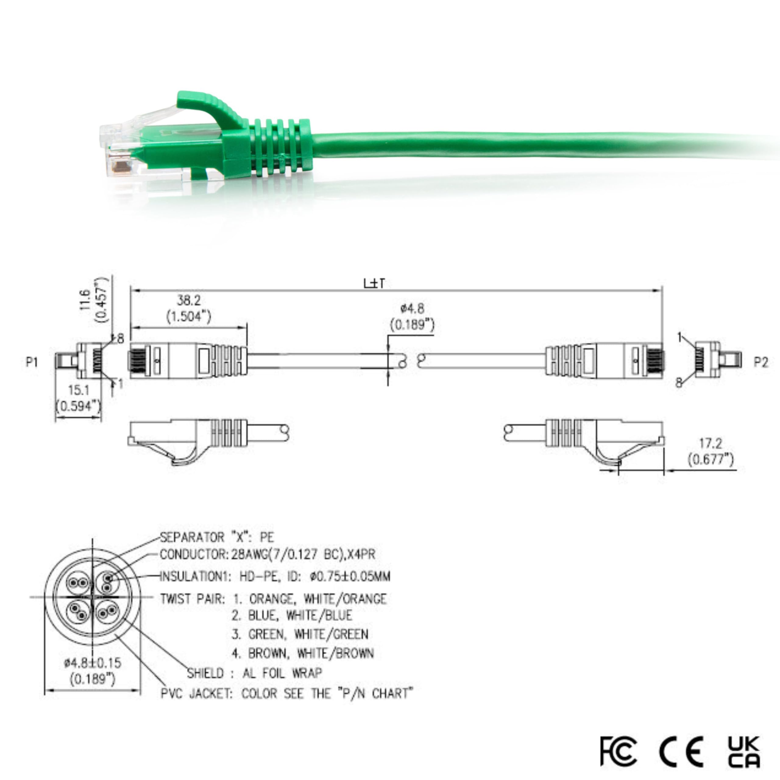Cavo Ethernet CAT6A 3 m extra flessibile verde - Dettaglio