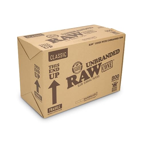 RAW Rolling Papers King Size Classic Cones Unbranded Tips -