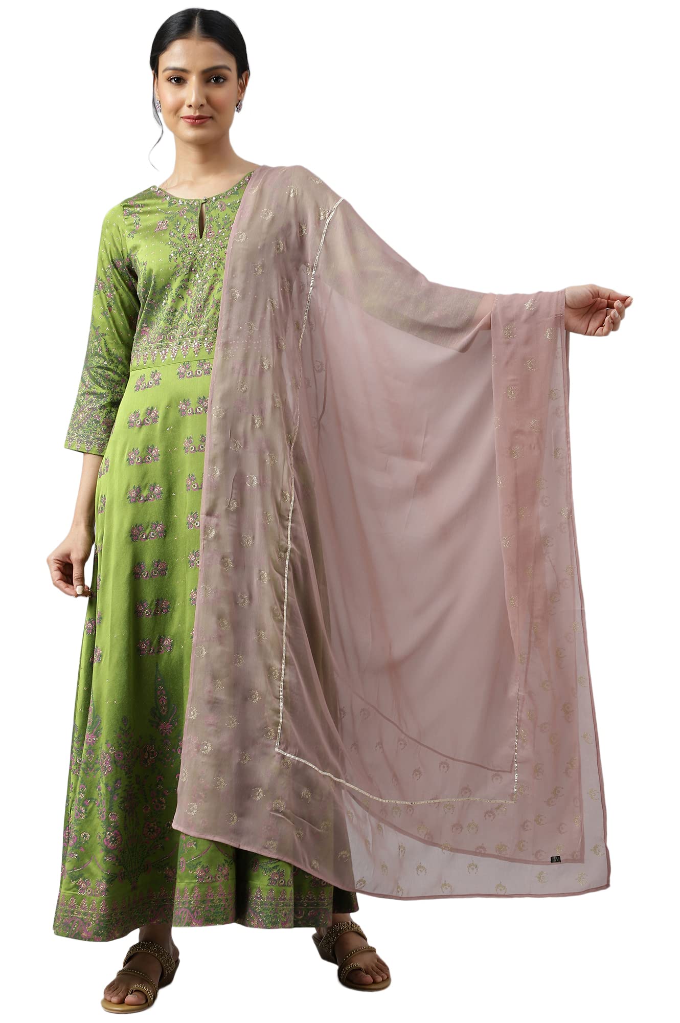 by W W For Women Light Pink Festive Paisley Print Dupatta_22FES81326-118019_Free Size-image-45