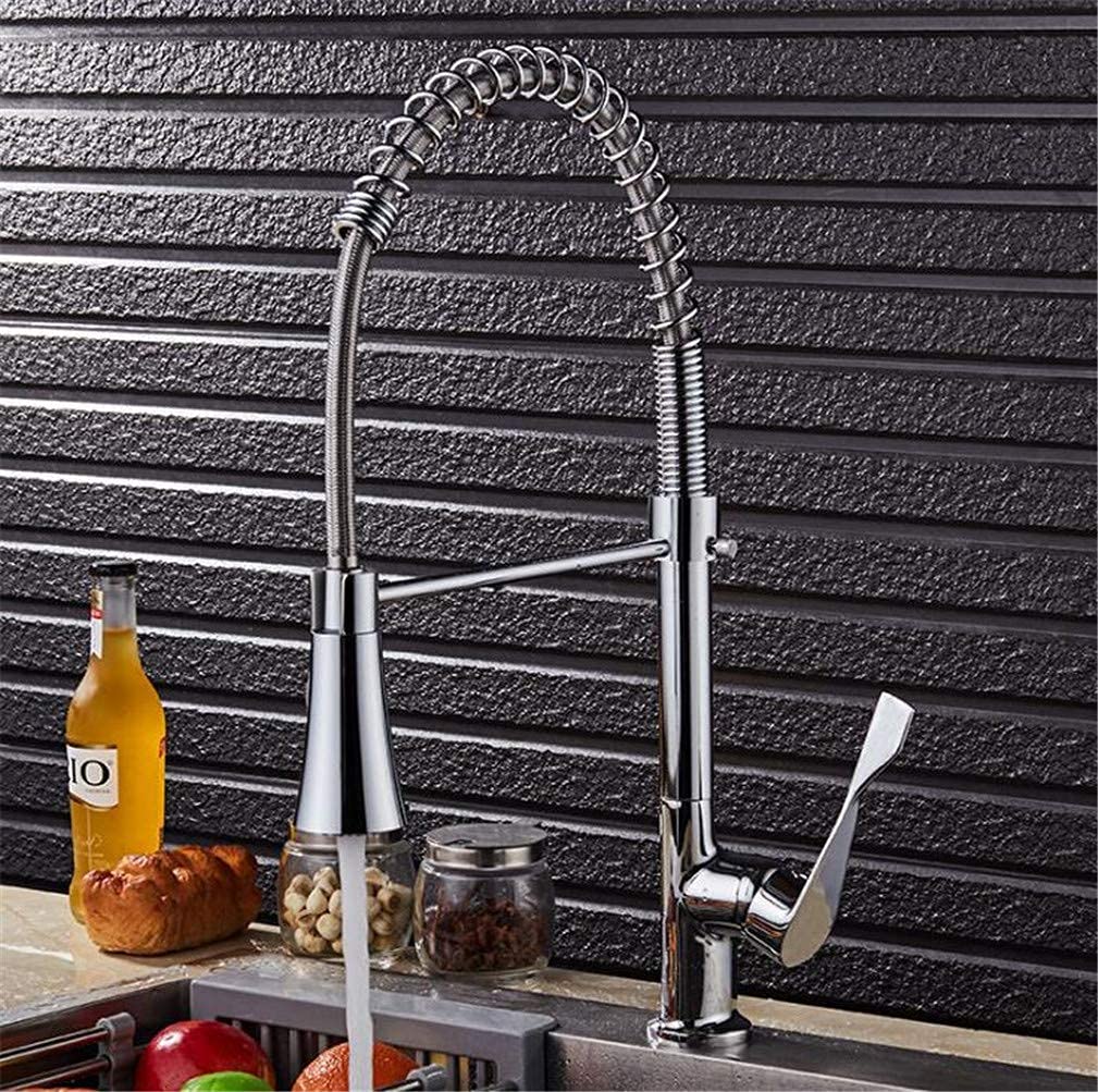 Modern Kitchen Faucet Pull-Out Spray Head Single Handle Swivel Spout Brushed el/Ch Mixer Tap for Vessel Sink Deck Mounted Water Tap with Aerator
