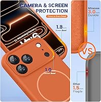 Vista 1464 de Miracase Funda diseñada para iPhone 13 Pro Max con protector de pantalla, [forro de microfibra suave antiarañazos], funda protectora de silicona