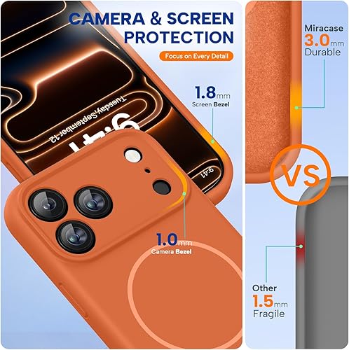 Miniatura 1710 de Miracase - Funda diseñada para iPhone 11 con protector de pantalla, funda de goma de silicona líquida, protección total contra caídas y a prueba