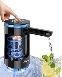 Aluan Water Dispenser Pump for 20 Litre Bottle, Automatic Water Pump with Led Digital Display, Foldable Two-Tube Water Out Price In India