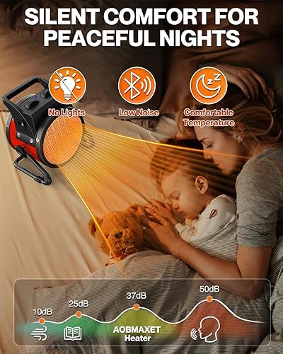 Miniatura 2 de Calentadores para exteriores para patio, calentador de espacio al aire libre de 1500 W con calentamiento rápido 3S PTC, calentador eléctrico de