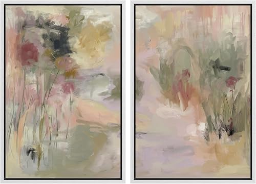 Miniatura 118 de SIGNLEADER Lienzo enmarcado para pared, juego de arte geométrico de mediados de siglo, formas de tocadiscos de música, ilustraciones abstractas,