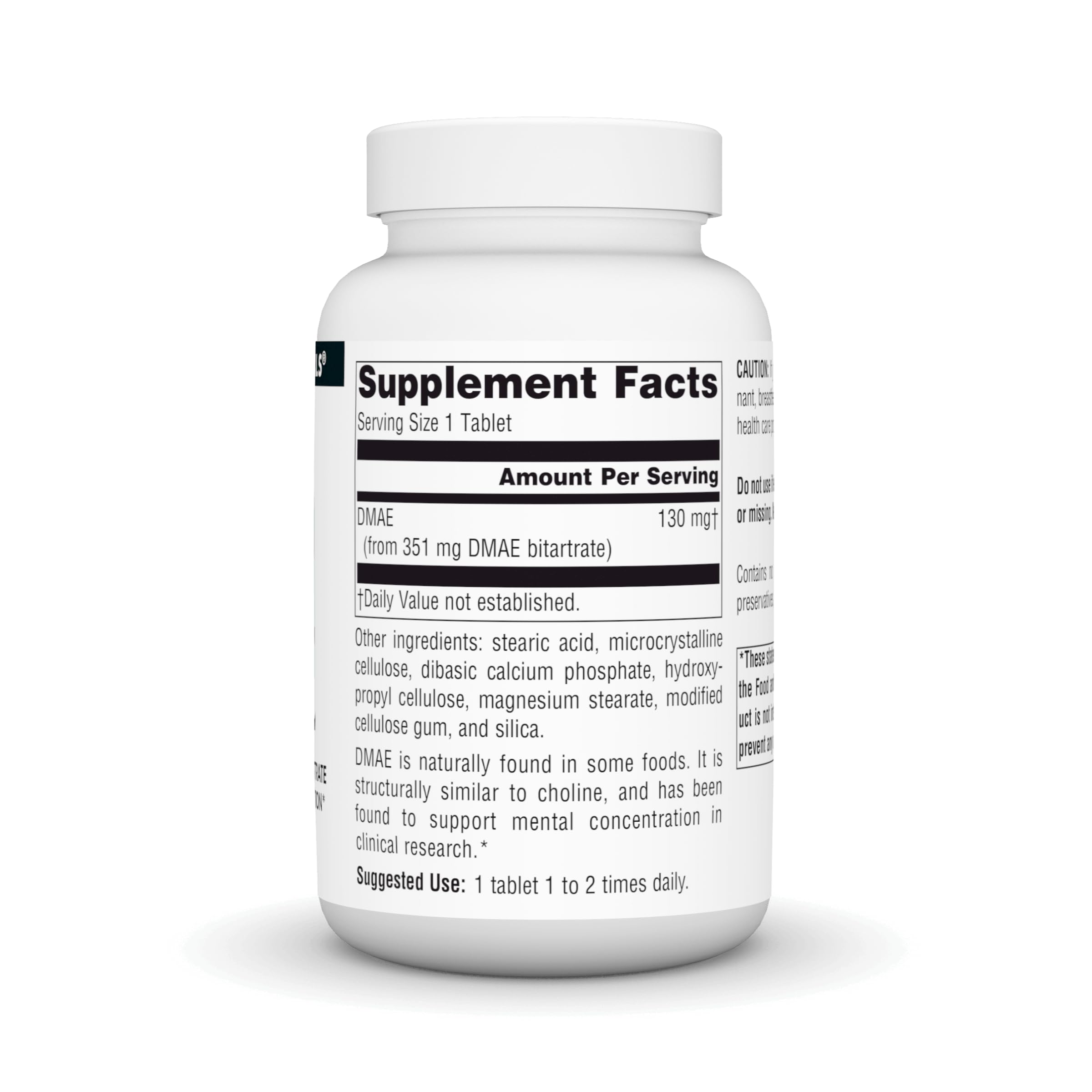 Source Naturals DMAE (DiMethylAminoEthanol) - 351 mg - 200 vegetarische Tabletten - glutenfrei