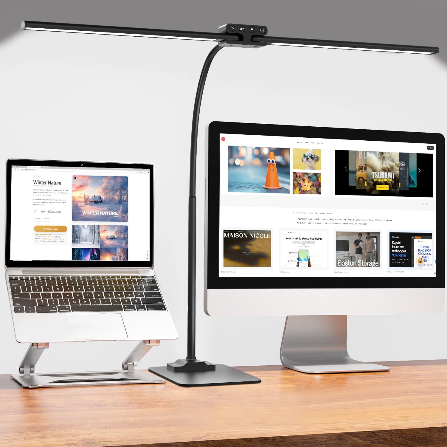 EppieBasic Lampada da Scrivania LED con Base, Altezza Regolabile, Telecomando, Nero