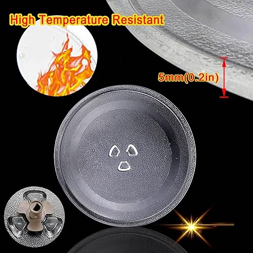 Miniatura 5 de Reemplazo de placa giratoria de vidrio para microondas, diámetro redondo de la placa de vidrio de la microonda 9.646 in, 10.039 in, 10.630 in,