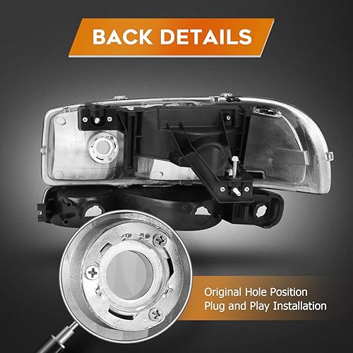 Miniatura 4 de Conjunto de faros delanteros para Chevrolet Trailblazer 2002-2009 para Chevrolet Trailblazer EXT 2002-2006, carcasa negra, reflector transparente,