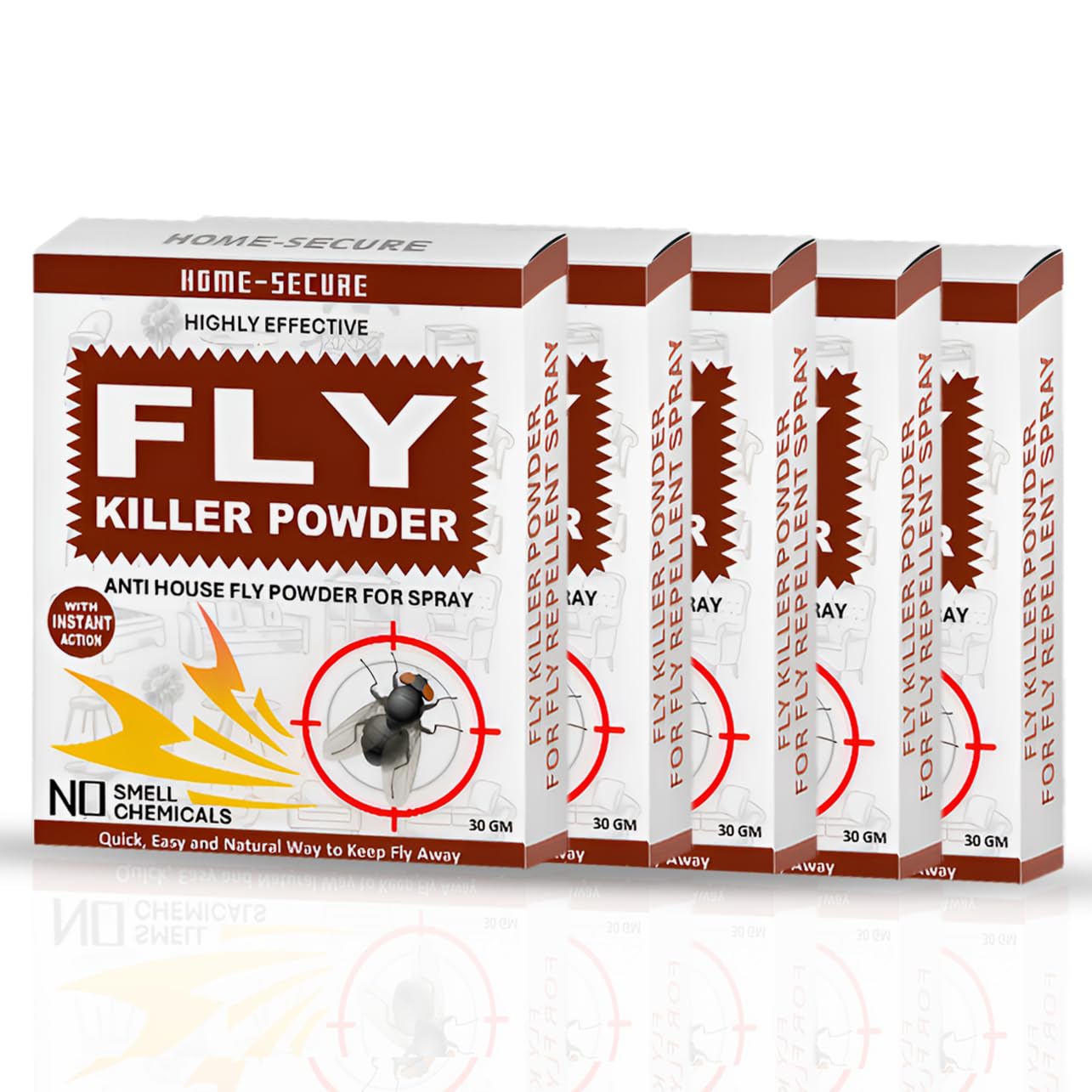 Home-Secure fly Killer Spray Powder | Non-Toxic, Smell Free | Instant Action Long Lasting Effect | Eco-Friendly Bio-Degradable | Housefly Killer Repellent-Pack of 15 (B0DC75JXGX) Amazon Price History, Amazon Price Tracker