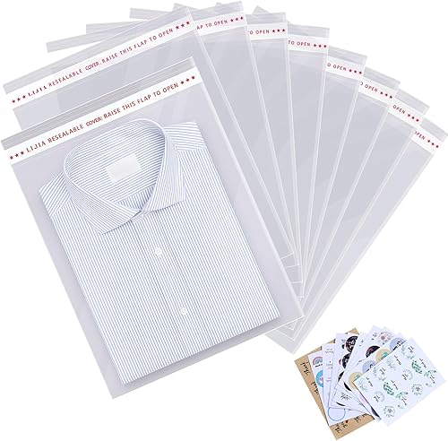 Miniatura 9 de Bolsas de celofán resellables transparentes grandes de 14 x 20 pulgadas para productos de embalaje, 300 bolsas de regalo autosellantes, bolsas de