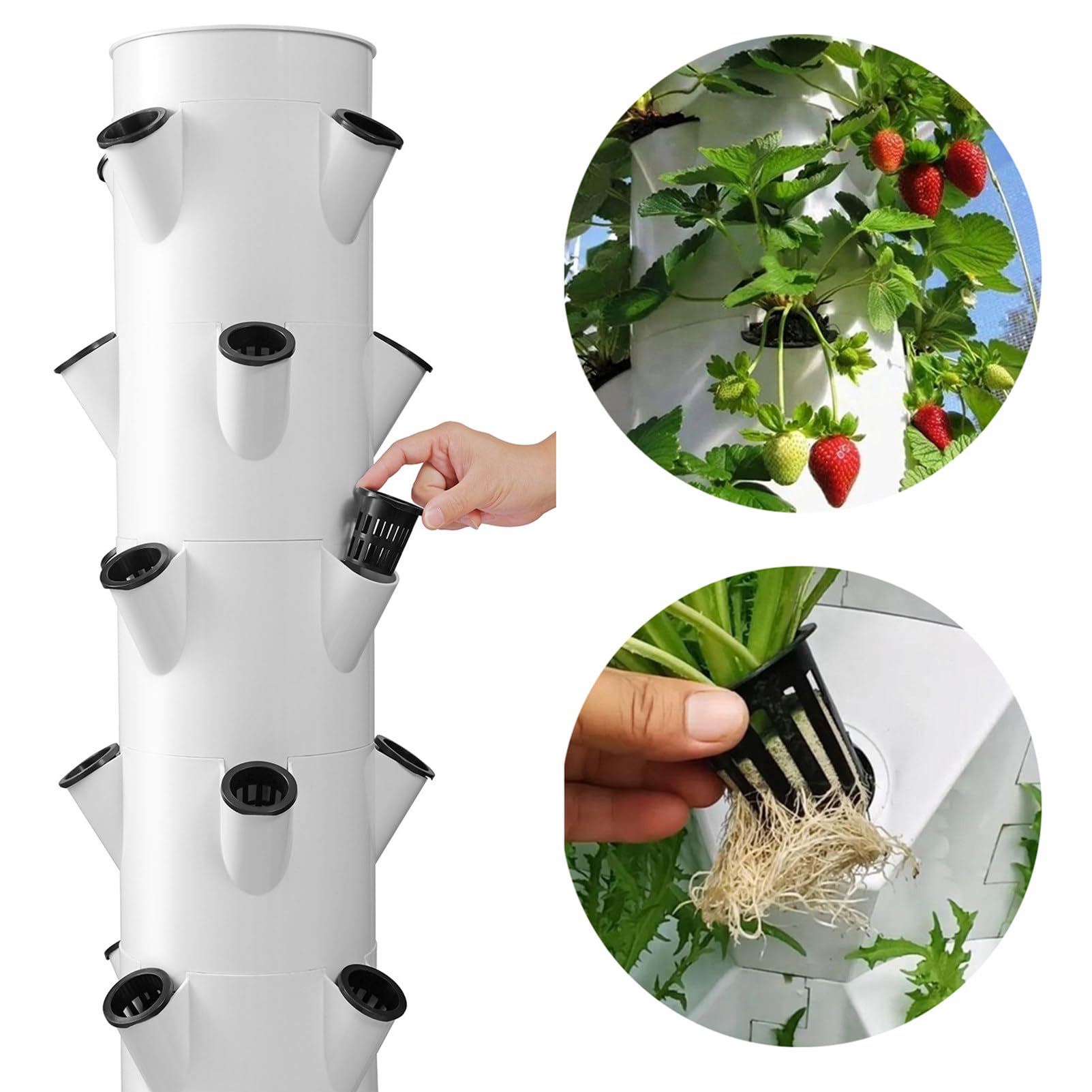 Sistemas de Cultivo Hidropónico Vertical Torre Hidropónica Jardín con Bomba Hidratante y Tanque de Agua Móvil Kit de Cultivo Aeropónico para Hierbas de Interior Frutas Verduras Black-9Layer