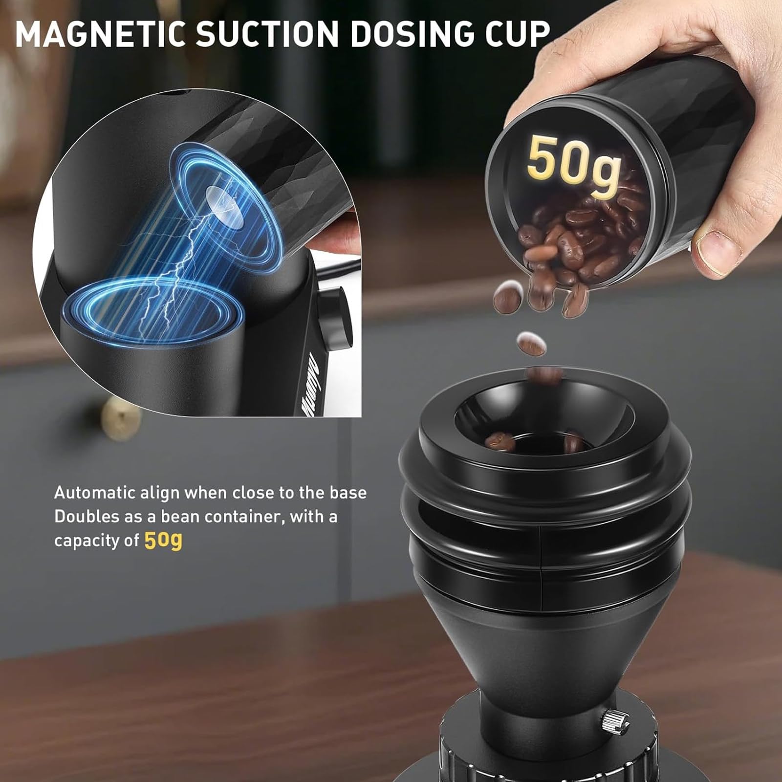 Lekki SprzęT Do Mielenia Kawy Cold Brew, Regulacja 300-1500 Obr./Min, Komercyjny Automatyczny MłYnek Do Kawy Ziarnistej 64mm-White