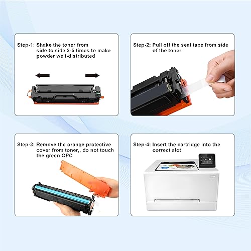 Miniatura 5 de OFFICE-COLOR Paquete de 4 cartuchos de tóner compatibles con HP 206A, funciona con impresoras HP Color Laserjet Pro MFP M283fdw, MFP M283cdw,