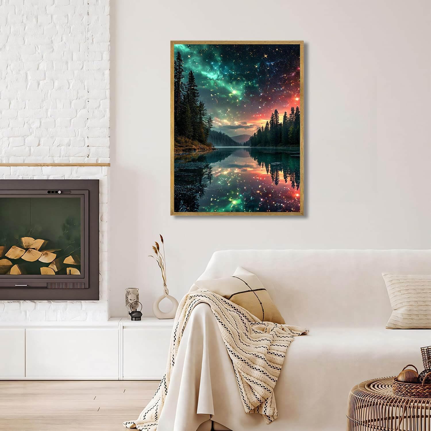 Landscape Diamond Art Kits for Adults, Full Drill Aurora Diamond Painting Kits for Adults, DIY Round Paint By Diamonds for Home Decor Gifts 12x16 Inch