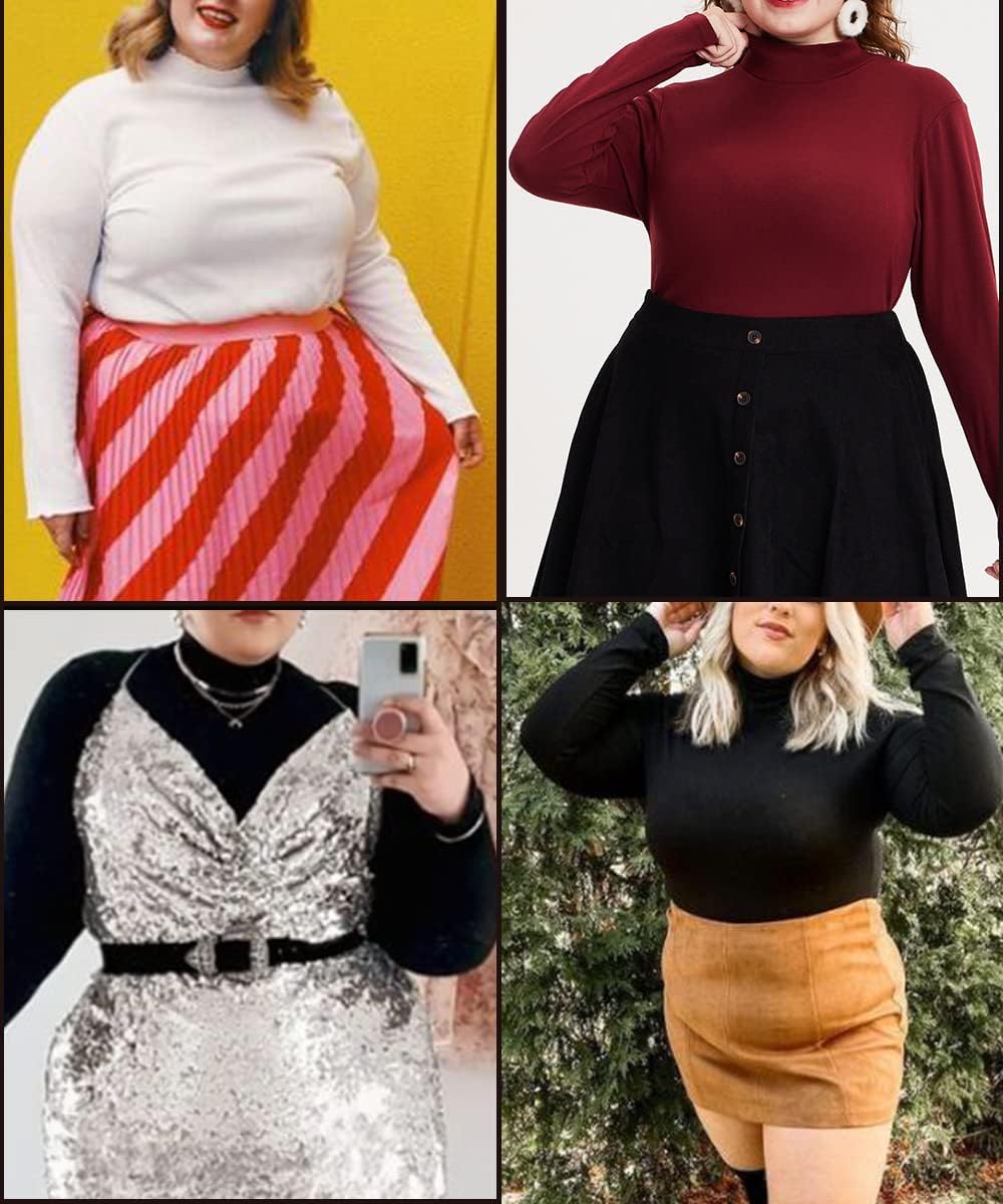 RITERA Womens Plus Size Tops Turtleneck Long Sleeve Mock Neck Shirts Fall Winter Tunics Base Layer XL-6XL - Image 5