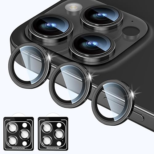 Matekxy Protector de lente de cámara para iPhone 15 Pro Max - para 15Pro14 Pro14 ProMax 9H vidrio templado antiarañazos, cubierta individual de