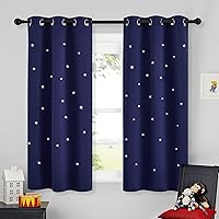 Vista 52 de NICETOWN - Cortinas para habitación de niños con estrellas de corte láser, cortinas de ventana opacas para guardería para bloquear la luz y reducir