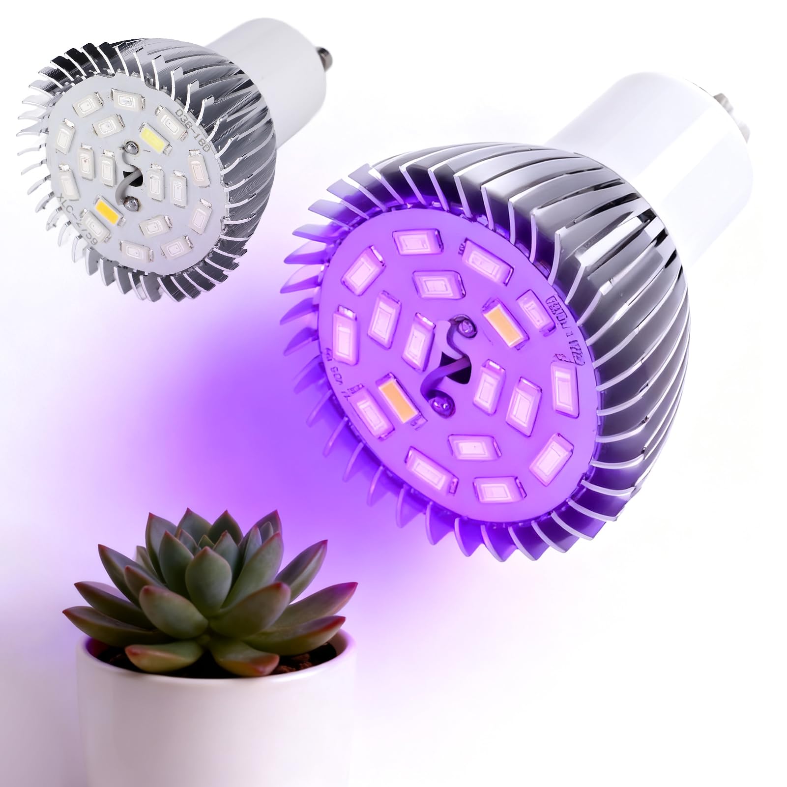 WGFOIP Grow Light, Full Spectrum 18W LED with Aluminum Shell and GU10 Base for Indoor Plants Growth Gardening