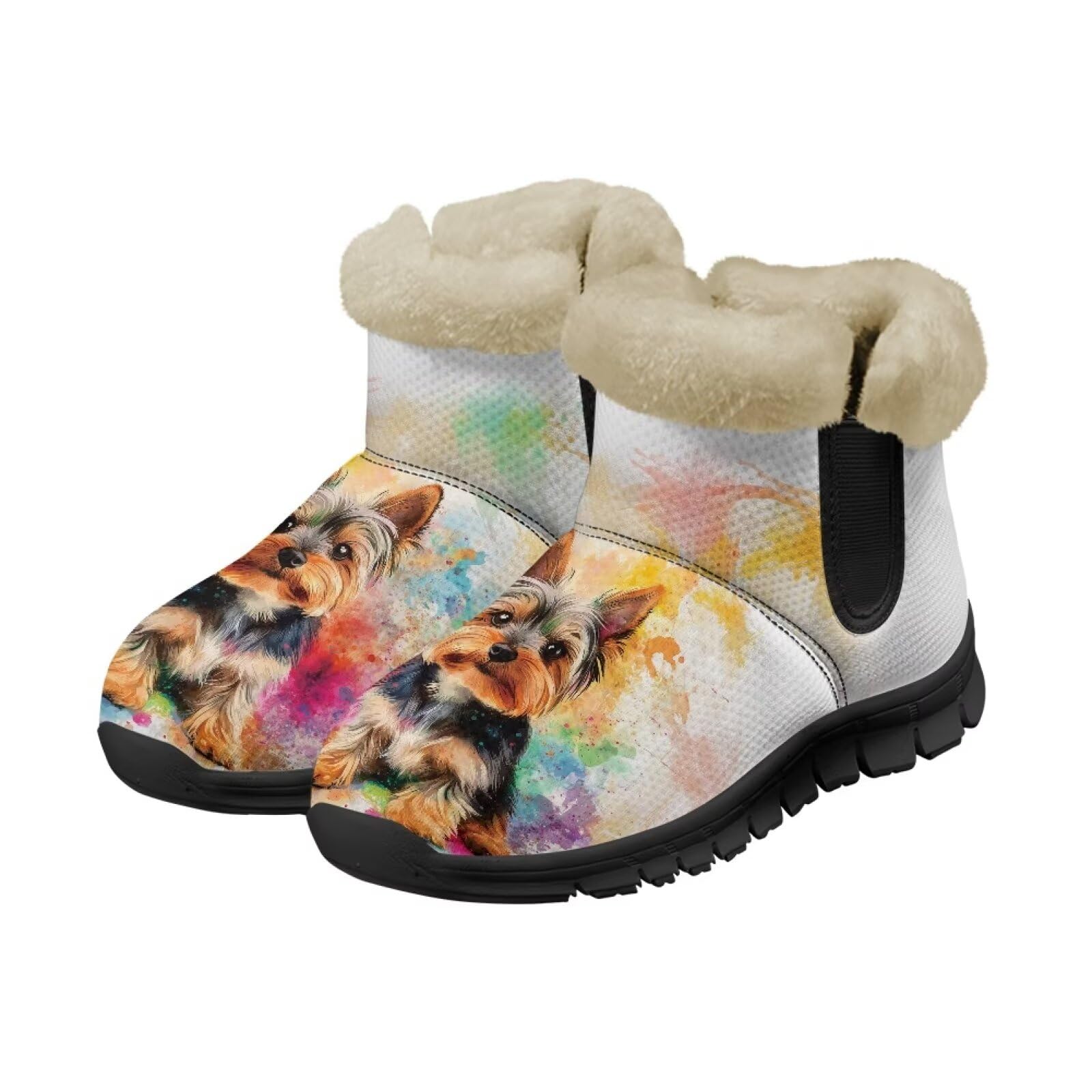 Slip On Snow Boots for Women Winter Warm Walking Shoes Non Slip Outdoor Ankle Boots for Hiking Camping