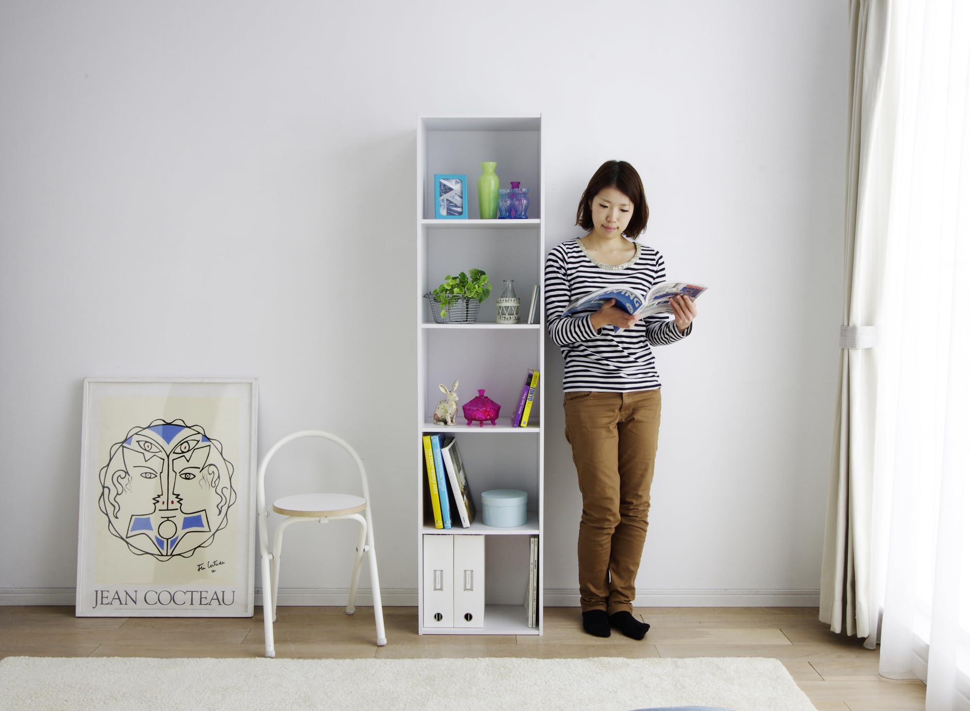 Iris Ohyama, Armario de almacenamiento/Estante de almacenamiento//Armario con estante/Organizador de escritorio, Diseño,Modular, Oficina, Casa - Office Basic Rack - CX-5FN - Roble Blanco