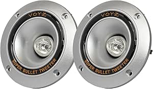 VOYZ PET-1944 Piezo Super Horn Tweeters - 400W Aluminum Diaphragm Silver Bullet Horns