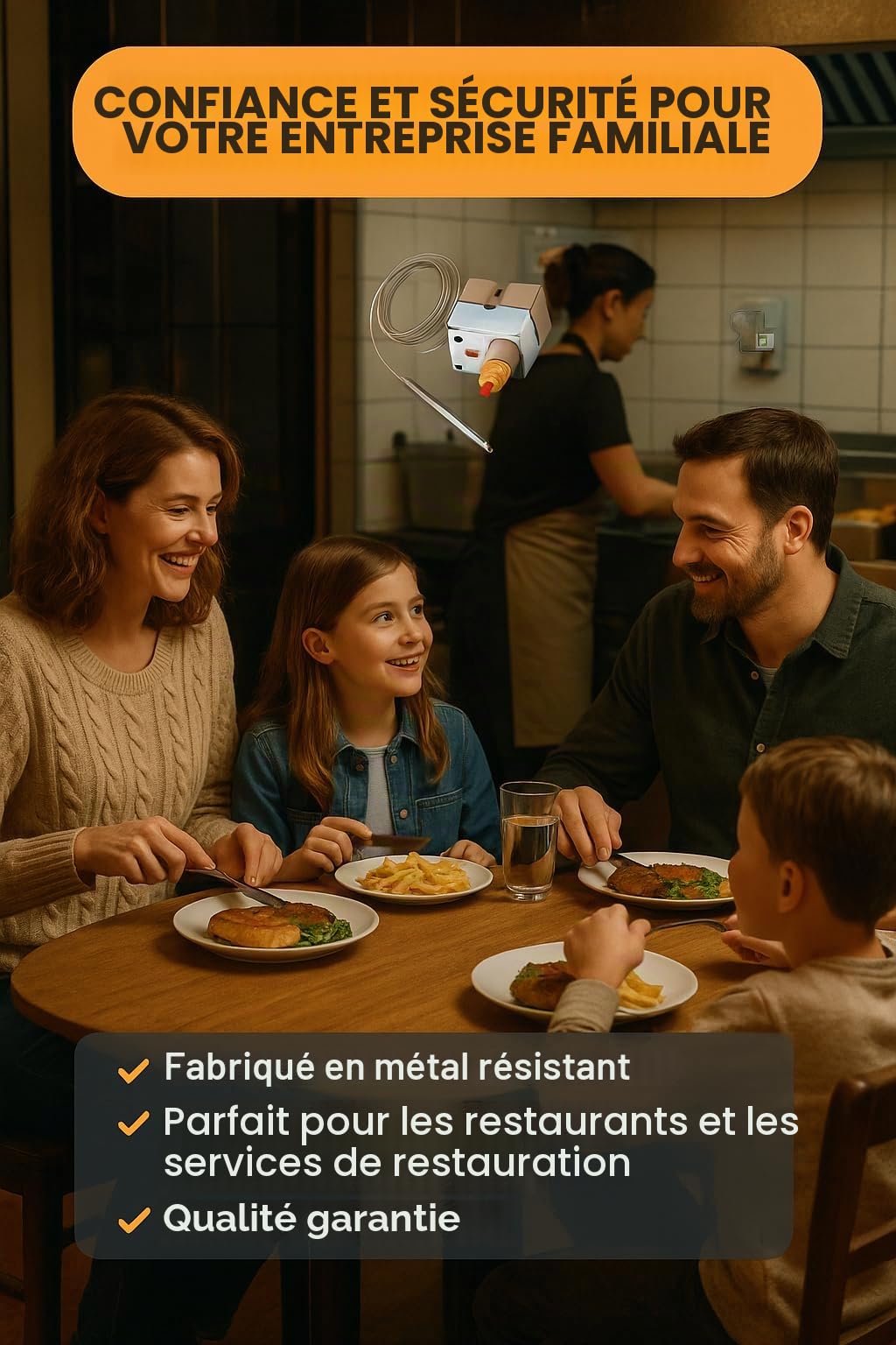 RO - Linea Blanca ® - Thermostat sécurité friteuse 240° capillaire 1000 mm 16 A avec réarmement