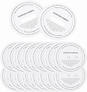 MECCANIXITY 30 Pcs Candle Dust Covers, 4.5cm/1.8" Round Printed White Candles Drip Protectors Lid Accessories for Craft Fragrance Making Jars Boxes Packaging, White