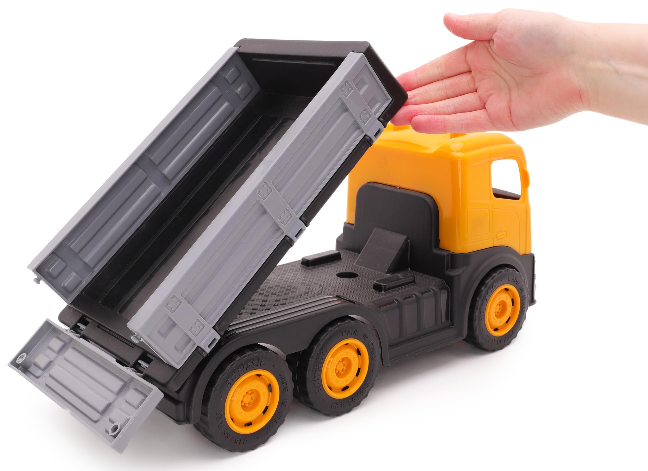 Toyland® Juego de 2, 1:16 Camiones de construcción a Escala - 36cm (14") 6 Camión volquete de Ruedas y 20cm (8") Minicargadora con Ruedas y Piezas móviles - Juguetes de construcción