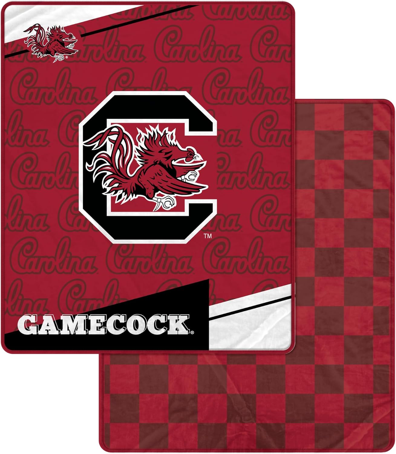 NCAA Diagonal Ghost Checker Double Sided Ultra Cozy Blanket
