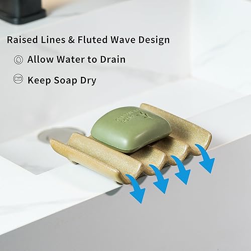 Miniatura 3 de Jabonera de esponja para ducha, protector de jabón de agua autodrenante para baño y cocina, color amarillo